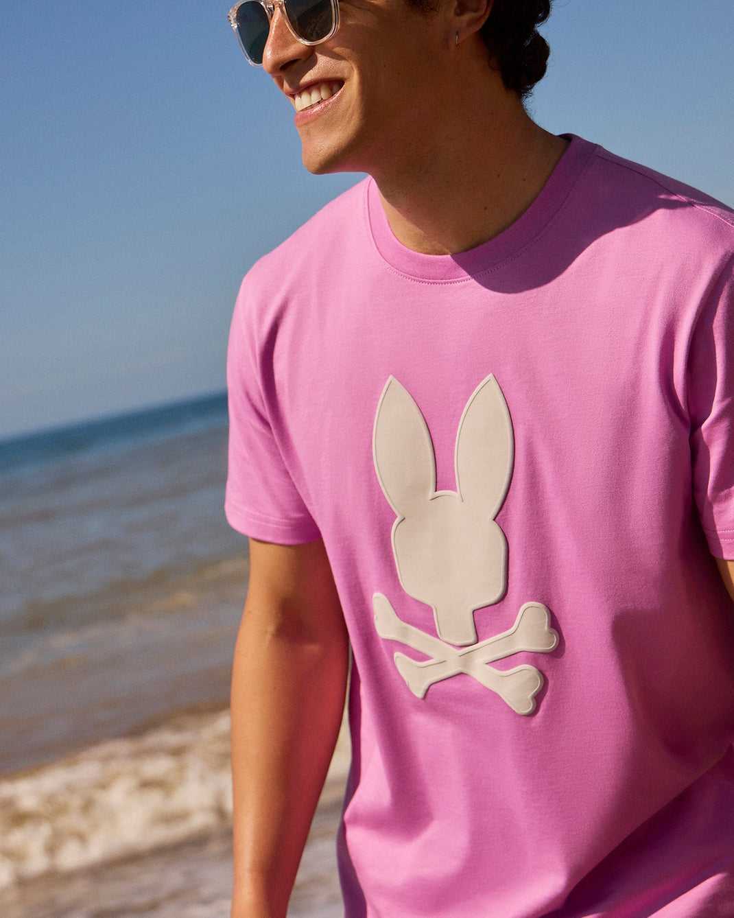 T Shirt Graphique Psycho Bunny Houston Graphic Tee Violette Homme | OIM-89092606